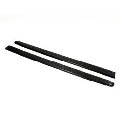 Bed Rail Caps, Ribbed Style, Plastic, Black, Dodge, Pair