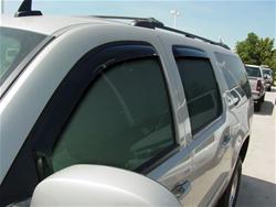 Side Window Visors, Wind Deflectors, In-Channel, Front and Rear, Acrylic, Smoke, Chevy, GMC, Set of 4