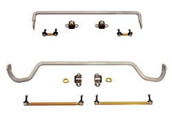 Sway Bars, Front and Rear, Solid, Steel, Silver Powdercoated, 27.00mm Diameter, Chevy, Kit