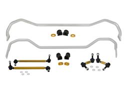 Sway Bars, Front and Rear, Solid, Steel, Silver Powdercoated, Pontiac, Kit