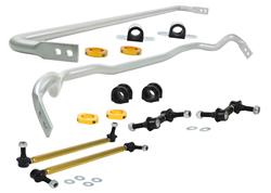 Sway Bars, Front and Rear, Solid, Steel, Silver Powdercoated, for Hyundai, Kit