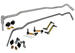 Sway Bars, Front and Rear, Steel, Silver Powdercoated, for Kia, Kit