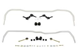 Sway Bars, Front and Rear, Solid, Steel, Silver Powdercoated, for Nissan, Kit