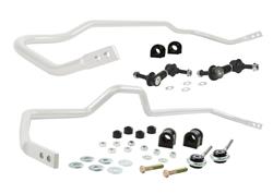 Sway Bars, Front and Rear, Solid, Steel, Silver Powdercoated, 22.00mm Diameter, for Nissan, Kit