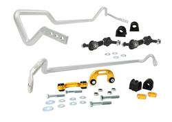 Sway Bars, Front and Rear, Solid, Steel, Silver Powdercoated, 22.00mm Diameter, Subaru, Kit