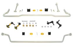 Sway Bars, Front and Rear, Solid, Steel, Silver Powdercoated, 22.00mm Diameter, Subaru, Kit