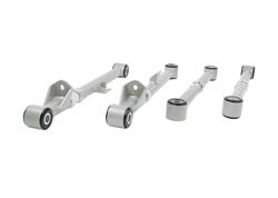 Control Arms, Rear, Tubular, Steel, Silver Powdercoated, Polyurethane, Subaru, WRX STi, Set of 4