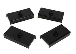 Leaf Spring Pads, Elastomer, Black, Ford, Set of 4