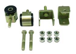 Motor Mounts, Complete Mount, Bolt-In, Steel/Polyurethane, Zinc/Black, Pontiac, GTO, V8, Gen III/IV, Kit