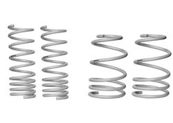 Lowering Springs, Coil, Front and Rear, Progressive Rate, Silver Powdercoated, Ford, Set of 4