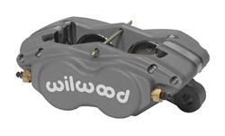 Brake Caliper, Forged Dynalite-M, Aluminum, Gray Anodized, 4-piston, Wilwood Logo, Each