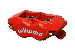 Brake Caliper, Forged Dynalite Internal, Aluminum, Red Powdercoated, 4-Piston, Universal, Each