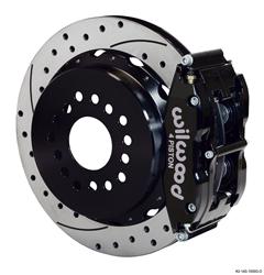 Disc Brakes, Rear, Superlte 4R, Drilled/Slotted Rotors, 4-Piston Black Calipers, Chevy, GMC, Kit