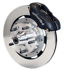 Disc Brakes, Front, Big Brake, Solid Surface Rotors, 4-Piston Black Calipers, Ford, Kit