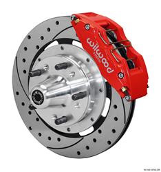 Disc Brakes, DynaPro 6 Big Brake, Front Hub, Rotors, 6-piston Calipers, Red, Ford, Mercury, Kit