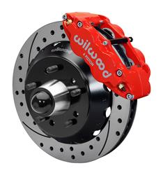 Disc Brakes, Front, Superlite 6R, Big Brake, Cross-Drilled/Slotted Rotors, 6-Piston Red Calipers, Chevy, Kit