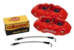 D8-4 Rear Calipers, Corvette C2 / C3 65-82, Red Powdercoat, Kit