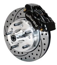 Disc Brakes, Front, Pro Series, Drilled/Slotted Rotors, 4-Piston Black Calipers, Buick, Chevy, GMC, Oldsmobile, Pontiac, Kit