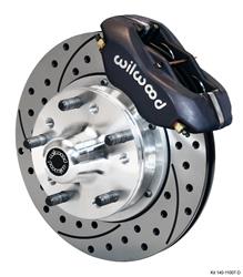 Disc Brakes, Front, Dynalite Pro Series, Cross-Drilled, Slotted Rotors, 4-Piston Black Calipers, GM, Kit