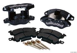 Brake Calipers, GM D52 Dual Piston, Aluminum, Black Powdercoated, Semi-metallic Pads, Rear, Kit