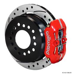 Parking Brake, Rear, DynaPro Low-Profile, Cross-Drilled/Slotted Rotors, 4-Piston Red Calipers, Kit