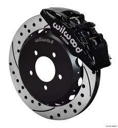 Disc Brakes, DynaPro 6 Big Brake, Front, Cross-drilled/Slotted Surface Rotors, 6-piston Black Calipers, Kit