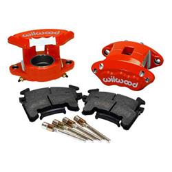 Brake Caliper, GM D154,  Aluminum, Red Powdercoated, 2-Piston, Front, Semi-Metallic Pads, Kit