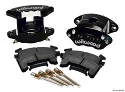 Brake Calipers, GM D154, Front, Aluminum, Black Powdercoated, Wilwood Logo, Brake Pads, Kit