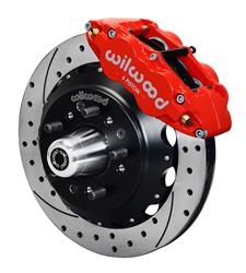 Disc Brake Kit, 6R Big Brake, Front, Drilled/Slotted Rotors, Six Piston Calipers, Red Powdercoated, GM, Kit