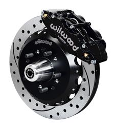 Disc Brakes, Superlite 6R Big Brake, Front, Manual, Cross-drilled/Slotted Rotors, Black Calipers, Chevy, Kit