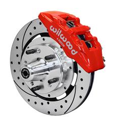 Disc Brake, Big Brake, Front, Drilled/Slotted Rotors, 6-piston Caliper, Red, Buick, Chevy, GMC, Oldsmobile, Pontiac, Kit