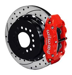 Disc Brakes, Rear, Superlite 4R, Big Brake, Cross-Drilled/Slotted Rotors, 4-Piston Red Calipers, GM, Kit