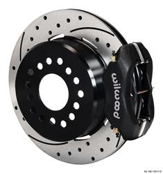 Disc Brakes, Forged Dynalite, Rear, Cross-drilled/Slotted Rotors, Black Calipers, GM 8.2 in. BOP, Buick, Kit