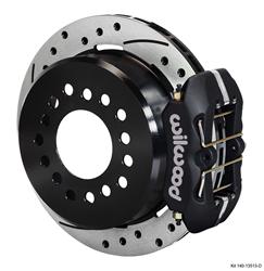 Disc Brakes, DynaPro Low-Profile, Rear, Cross-drilled/Slotted Rotors, Black Calipers, GM 8.2 in. BOP, Kit