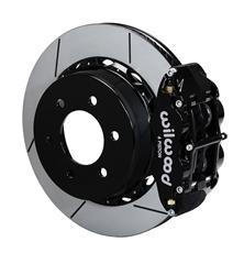 Disc Brakes, Forged Narrow Superlite 6R Big, Rear, Power, Slotted Surface Rotors, Black Calipers, Ford, Kit