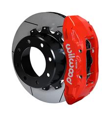 Disc Brake Kit, TX6R Big Brake Rear, Slotted Rotors, Six Piston Calipers, Forged Billet Aluminum, Red Powdercoated, Kit