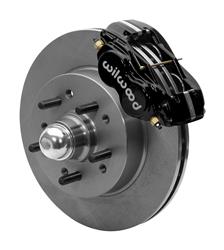 Disc Brake Kit, Classic Series Dynalite, Front, Vented Rotors, Solid Surface, Four Piston Calipers, Forged Billet Aluminum, Black, Chevy, Kit