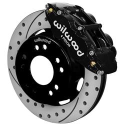 Disc Brake Kit, Forged Narrow Superlight 6R, Front, Cross-drilled/Slotted Rotors, 6-piston Black Calipers, Chevy, GMC, Truck, Kit