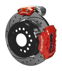 Disc Brake Kits, Rear, Forged Dynalite , Electric Parking Brake, 12.19 in. Drill/Slotted Rotor, Red Powdercoat, Ford, Big Bearing New Style, Kit