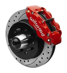 Disc Brakes, Forged Narrow Superlite 6R Big Brake, Front, Rotors, Crossed Drilled/Slotted, 6-piston Calipers, Red, Chevy, GMC, Kit