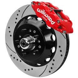 Disc Brake Kit, Narrow Superlite 6R Big, Front, 14 in. Slotted/Drilled Rotor, 6-Piston Red Powdercoat Caliper, GM, Wilwood Gen II AFX Pro Spindle, Kit