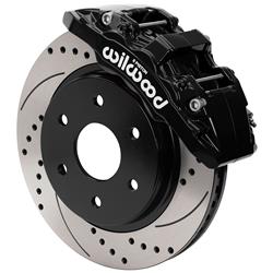 Disc Brakes, AERO6-DM, Front, Cross-drilled/Slotted Rotors, 6-piston Black Calipers, Ford, F-150,Kit