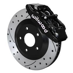 Disc Brakes, SLC56, Front, 12.80 in. Rotors, Brake Pads, Cross-Drilled/Slotted Rotor, 4-Piston, Black Powdercoated, BP-10 Brake Pads, Chevrolet, Kit