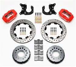 Disc Brakes, Rear, Cross-Drilled, Slotted, 4-Piston Calipers, Rear, Ford, 9 in., Big Housing Ends, Kit