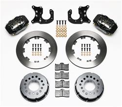 Disc Brakes, Rear, Pro Series, Solid Rotors, 4-Piston Calipers, Ford, 9 in., Big Bearing New Style, Kit