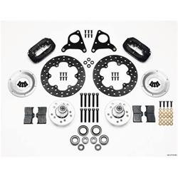 Disc Brakes, Front, Cross-Drilled Rotors, Gray, 4-Piston Calipers, Dodge, Plymouth, A-Body, Kit