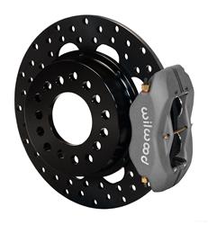 Disc Brakes, Forged Dynalite Drag, Rear, Cross-drilled Rotors, 4-piston Calipers, Chevy, Kit