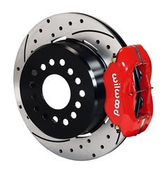 Disc Brakes, Rear, Dynalite, Cross-Drilled, Slotted Rotors, 4-Piston Calipers, Big Ford Housing End, Kit