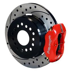 Disc Brakes, Rear, Dynalite, Cross-Drilled/Slotted Rotors, 4-Piston Calipers, Big Ford New Style Housing Ends, Kit