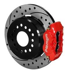 Disc Brakes, Rear, Dynalite, Cross-Drilled/Slotted Rotors, 4-Piston Calipers, Small Bearing, 12-Bolt Passenger Car Housing, Kit